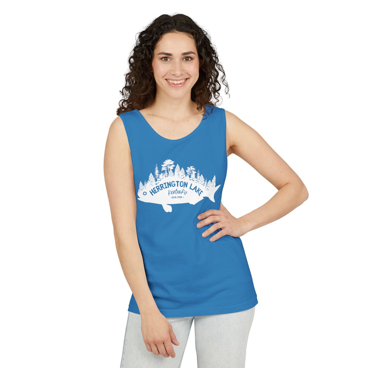 "Fishy Landscape" Garment-Dyed Comfort Colors Cotton Tank Top