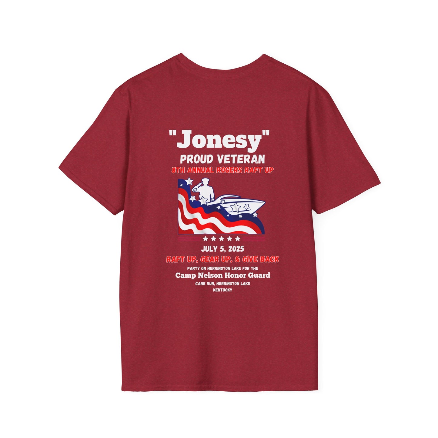 VETERANS 2025 Roger's Raft-Up for Camp Nelson Honor Guard 100% Ringspun Cotton UNISEX Double-Sided Tee