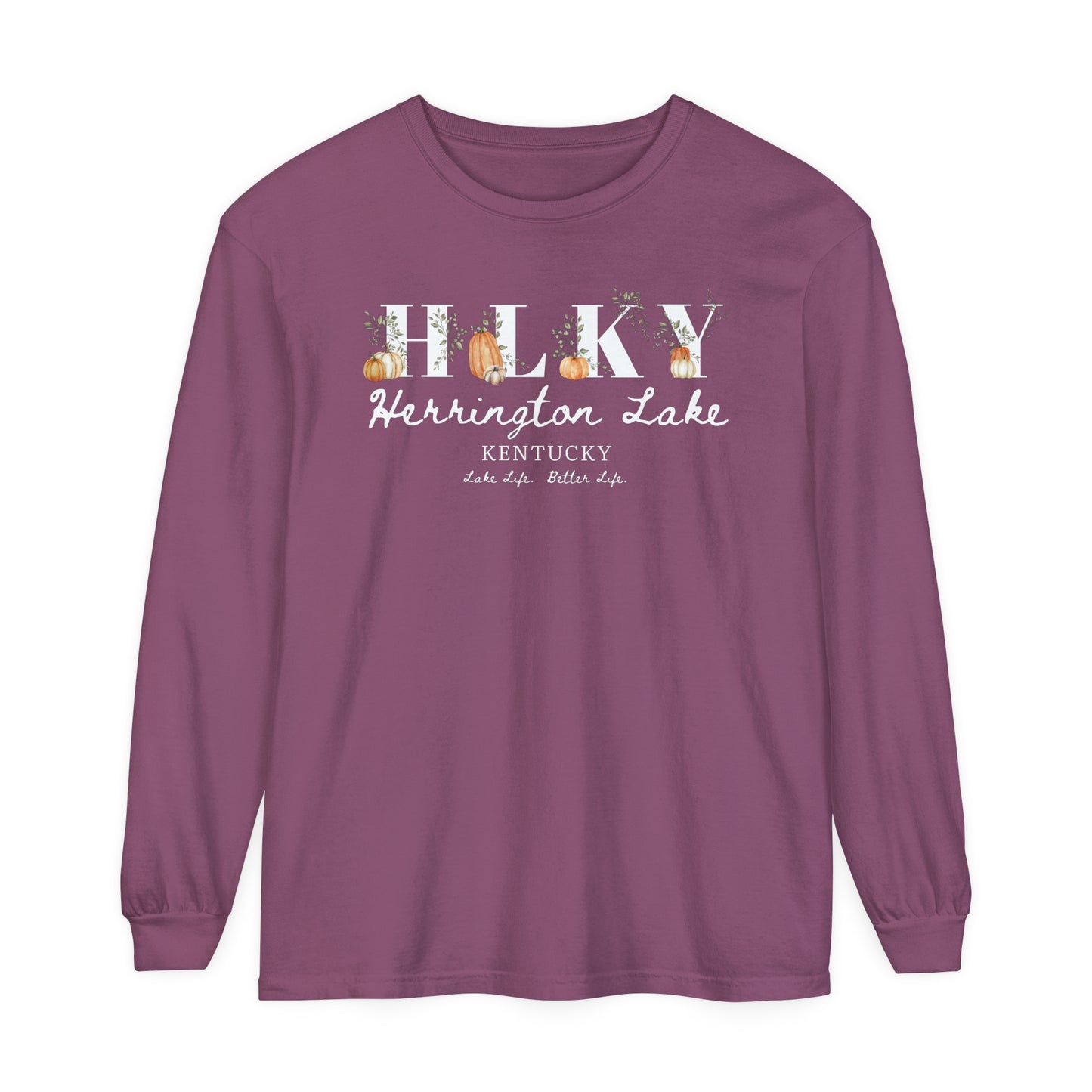 Fall Pumpkin HLKY Collection Garment-Dyed Premium Comfort Colors™ Long Sleeve T-Shirt