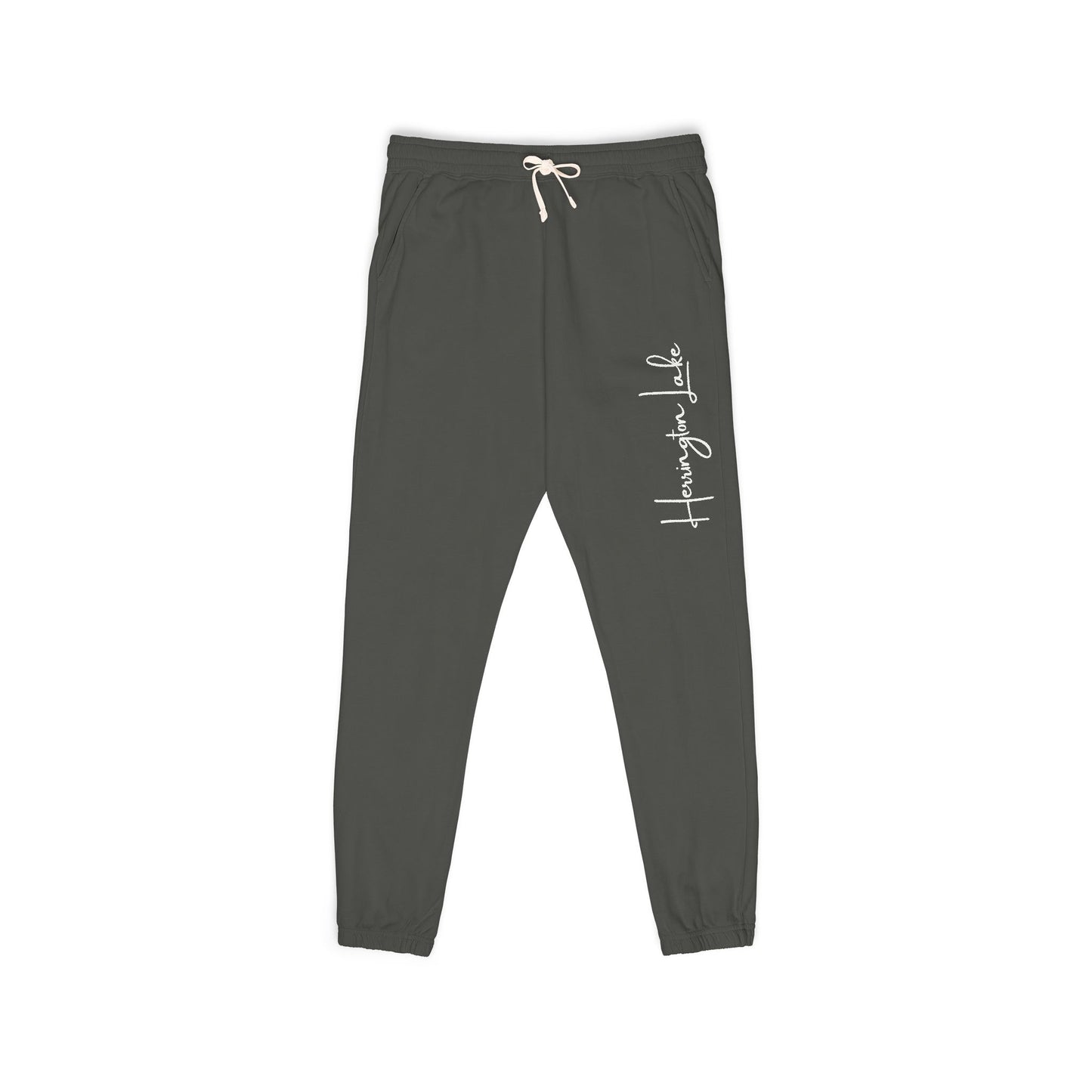 Herrington Lake Script Logo Unisex Garment-Dyed Fleece Sweatpants
