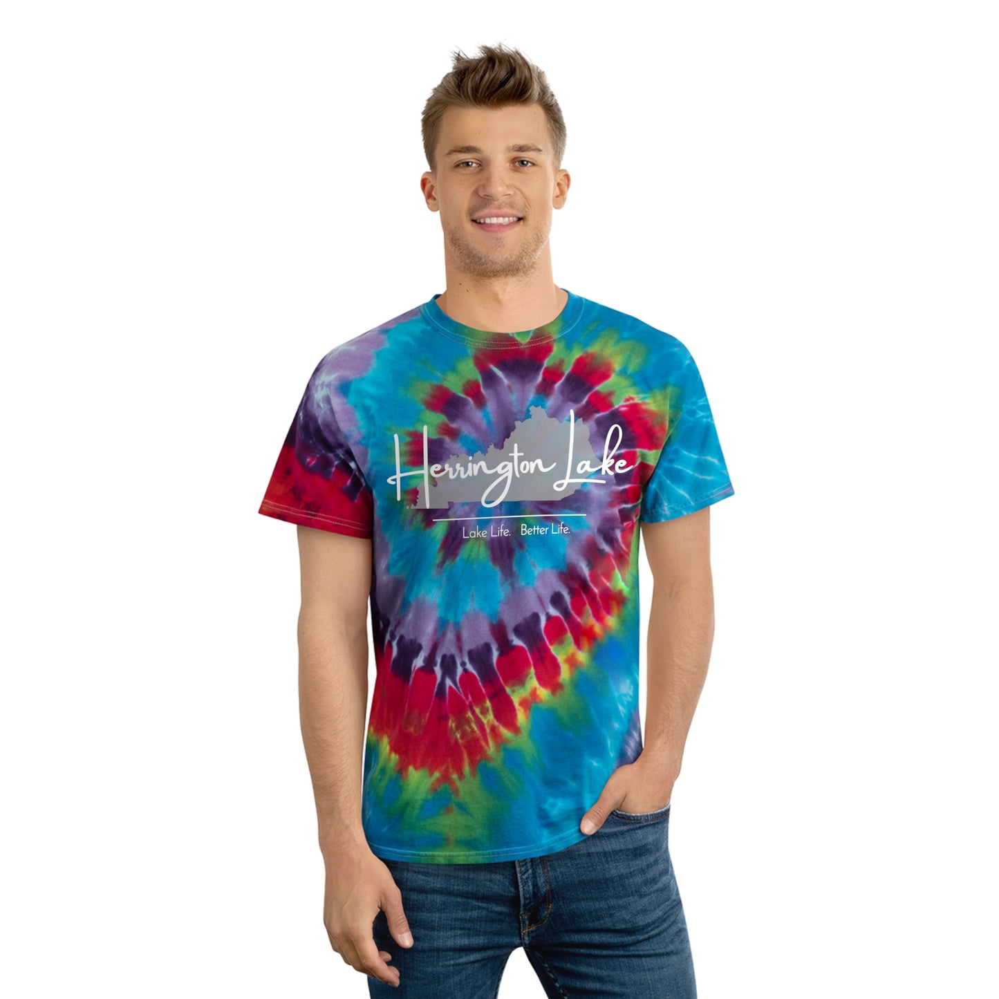 Herrington Lake Signature Logo Tie-Dye Tee, Spiral