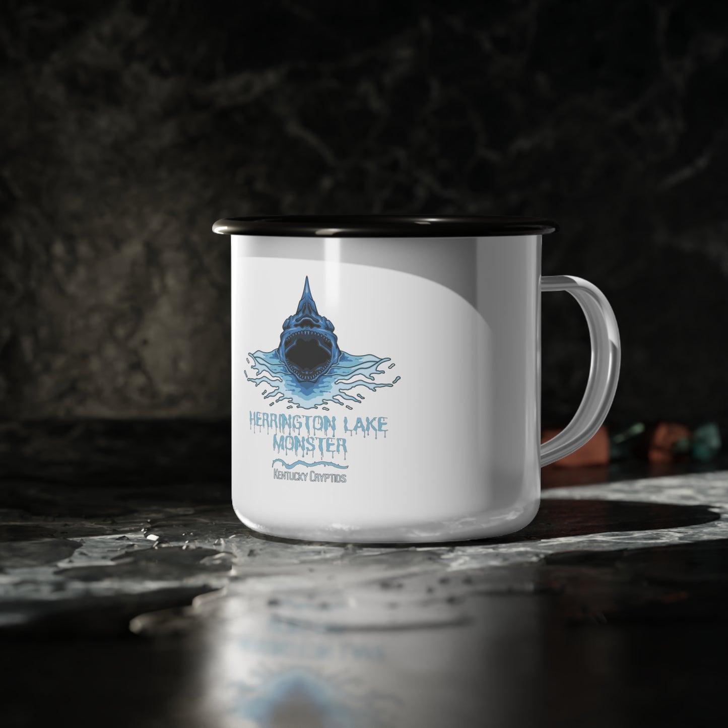 Herrington Lake Monster Enamel Camp Cup, 12oz