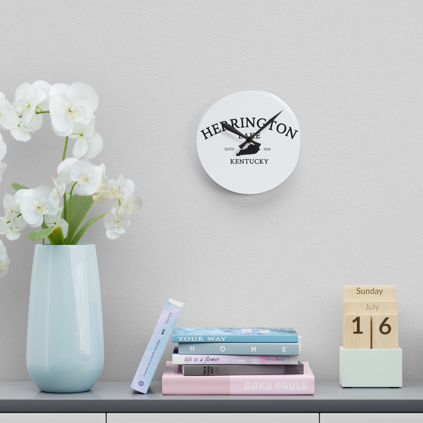 Simply Herrington Acrylic Wall Clock, Round & Square, White