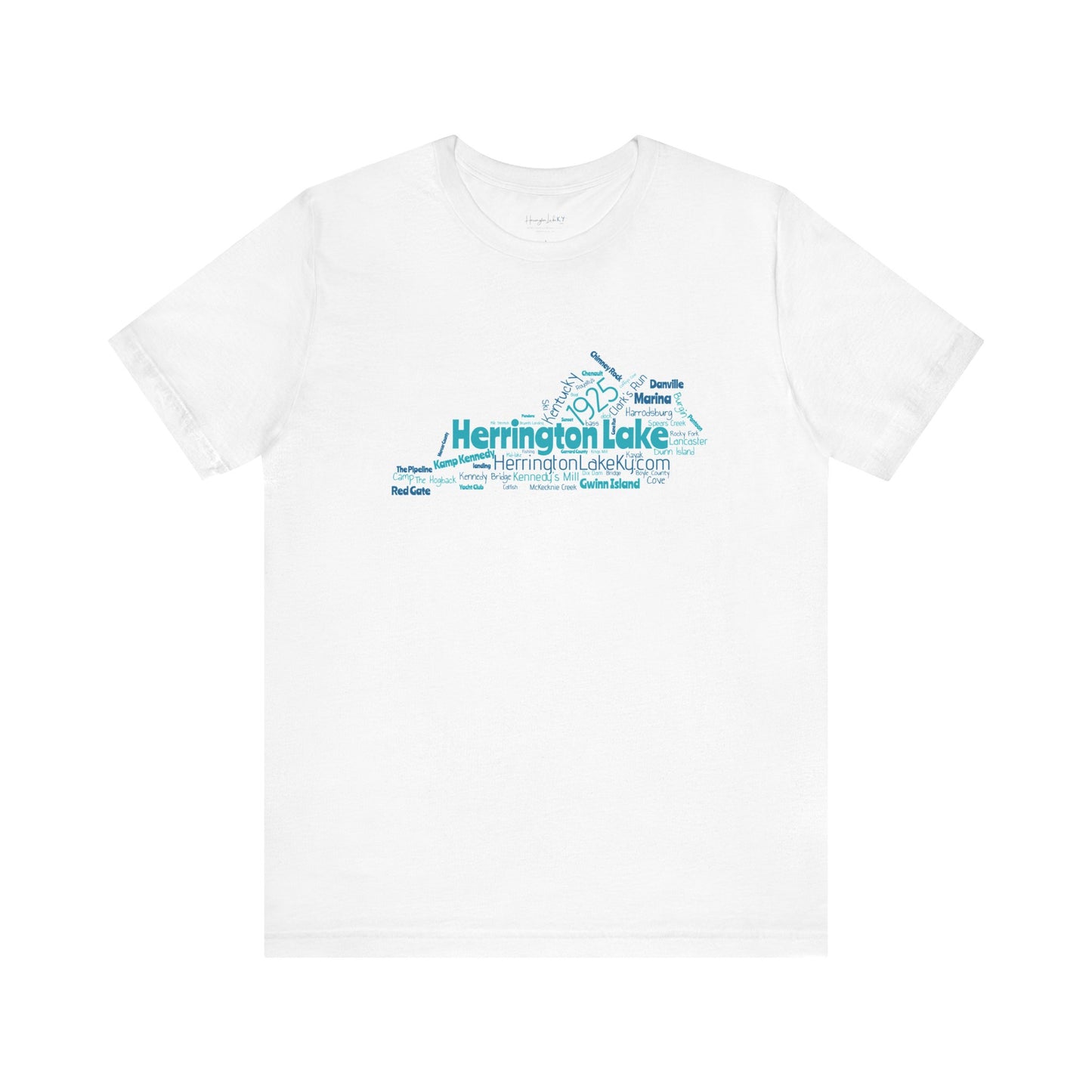 The Herrington Lake Kentucky WordCloud Jersey Knit Cotton T-Shirt