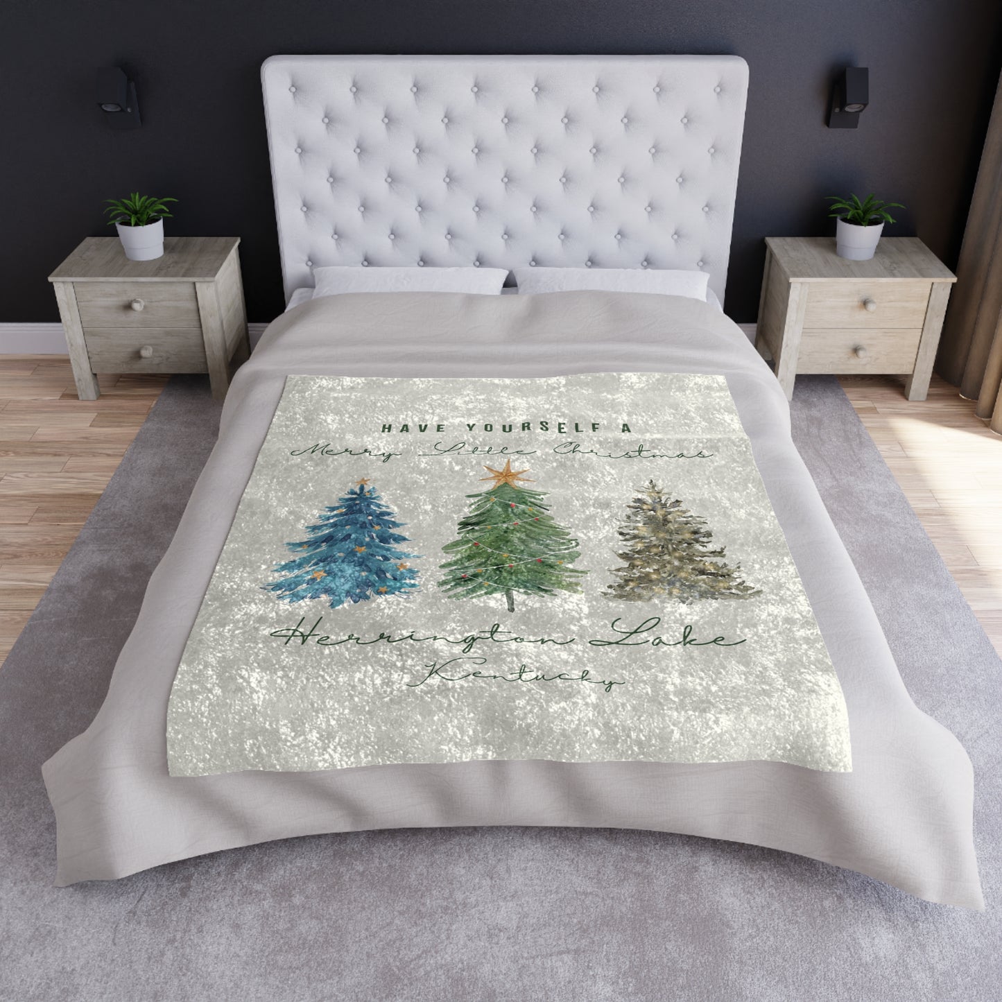 “Have Yourself a Merry Little Christmas” Herrington Lake Crushed Velvet Blanket