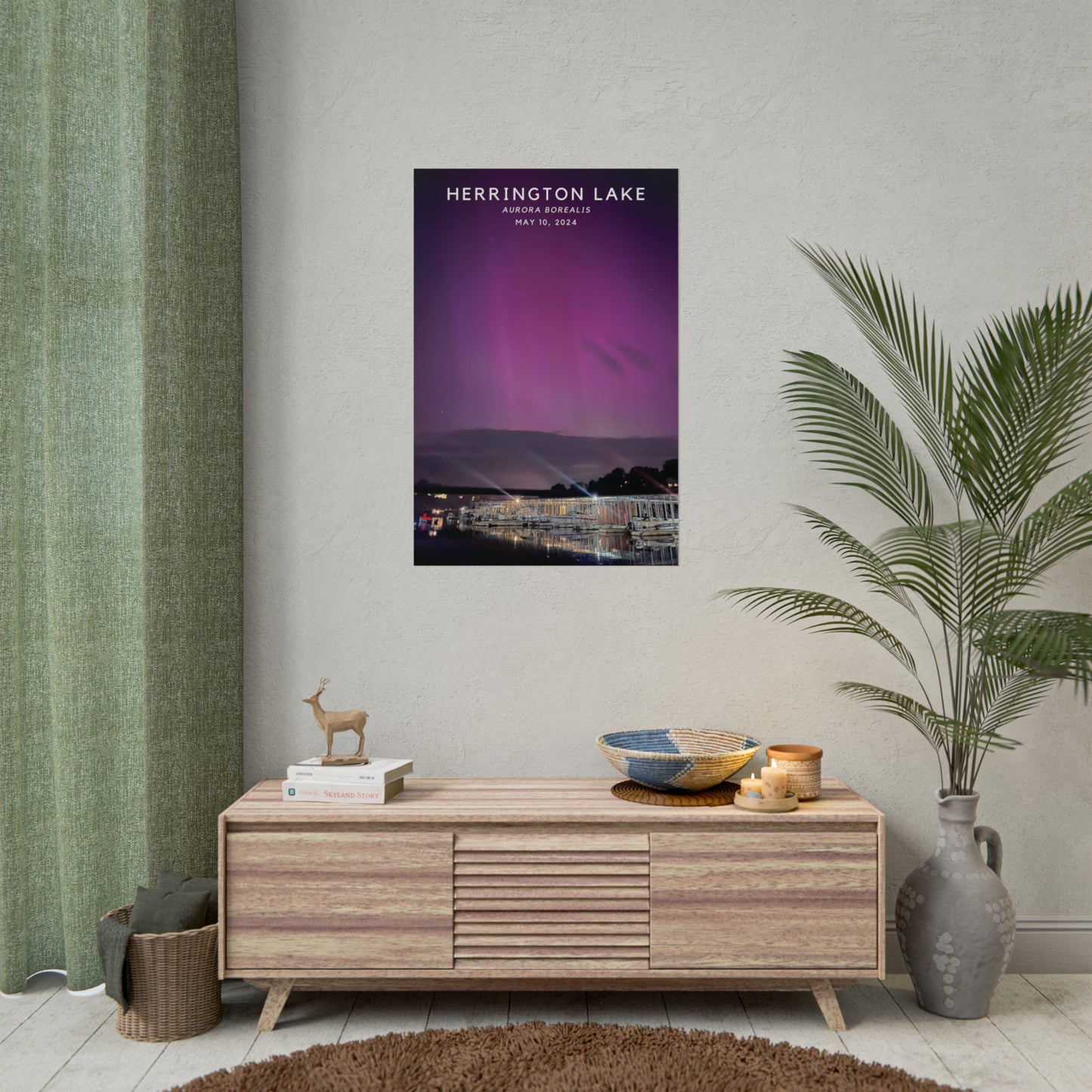 Northern Lights Over Herrington Limited Edition Rolled Posters with Titled Top