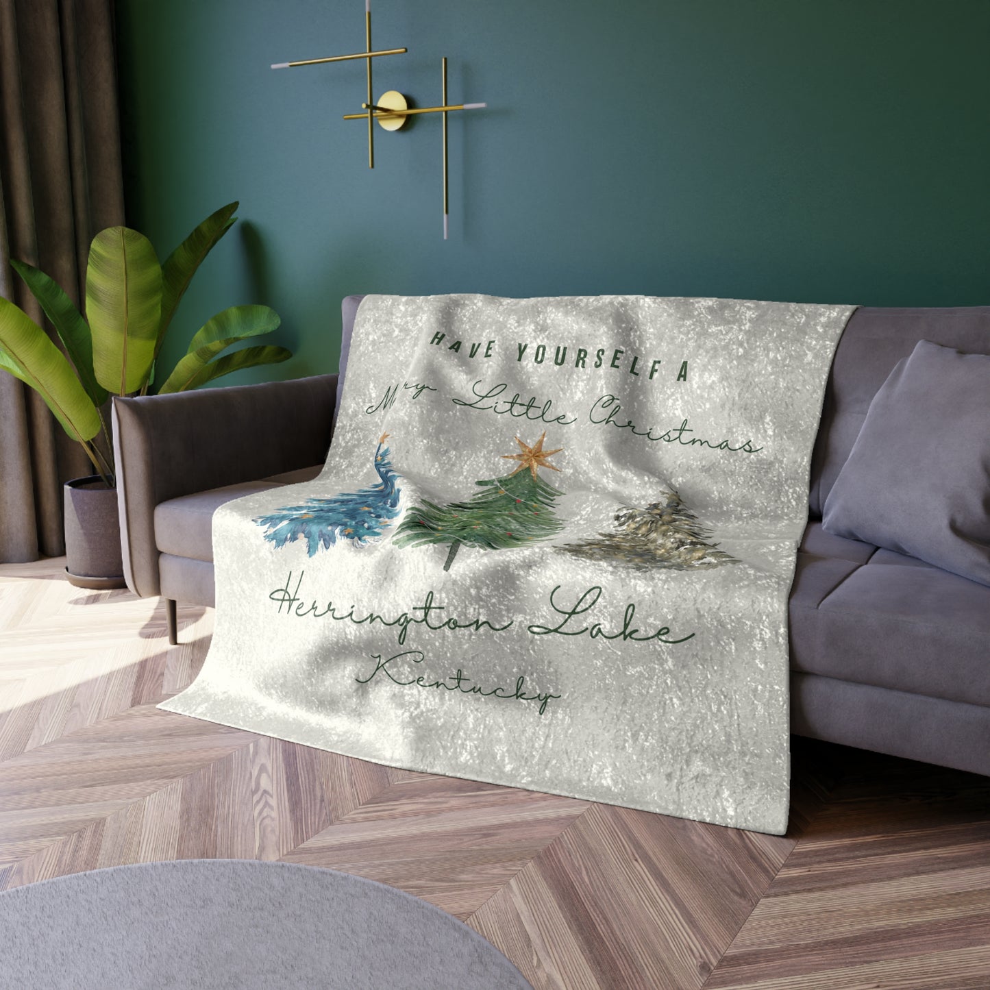 “Have Yourself a Merry Little Christmas” Herrington Lake Crushed Velvet Blanket