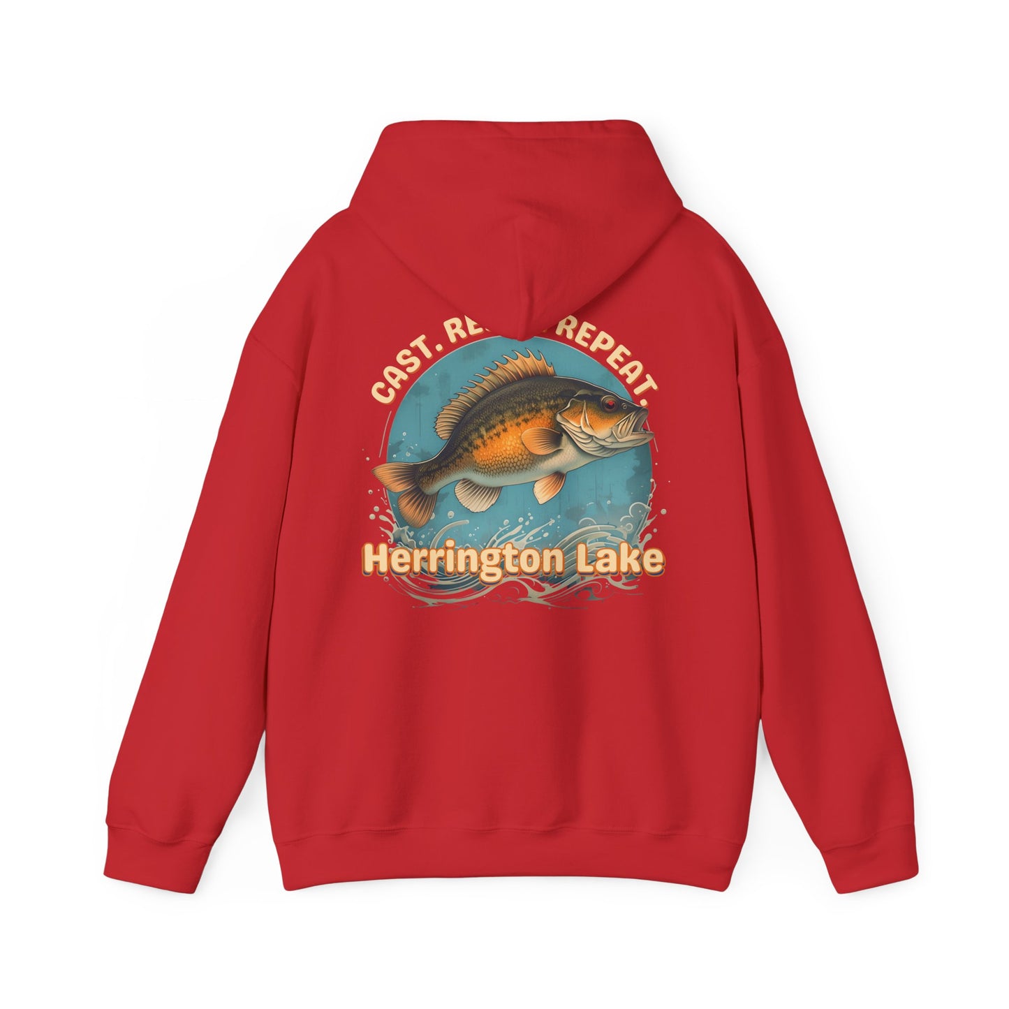 Cast. Relax. Repeat. Herrington Lake Double-Sided Unisex Heavy Blend™ Hooded Sweatshirt