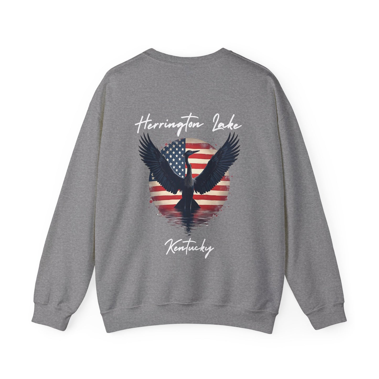 "Liberty Heron" Lake Patriots Collection Double-Sided Print Unisex Heavy Blend™ Crewneck Sweatshirt