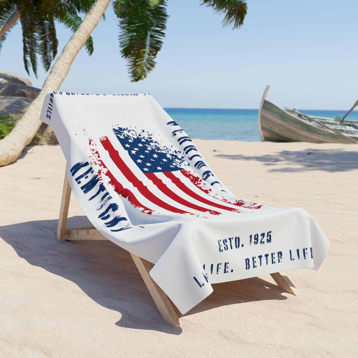Herrington Lake Patriots Beach Towel - White