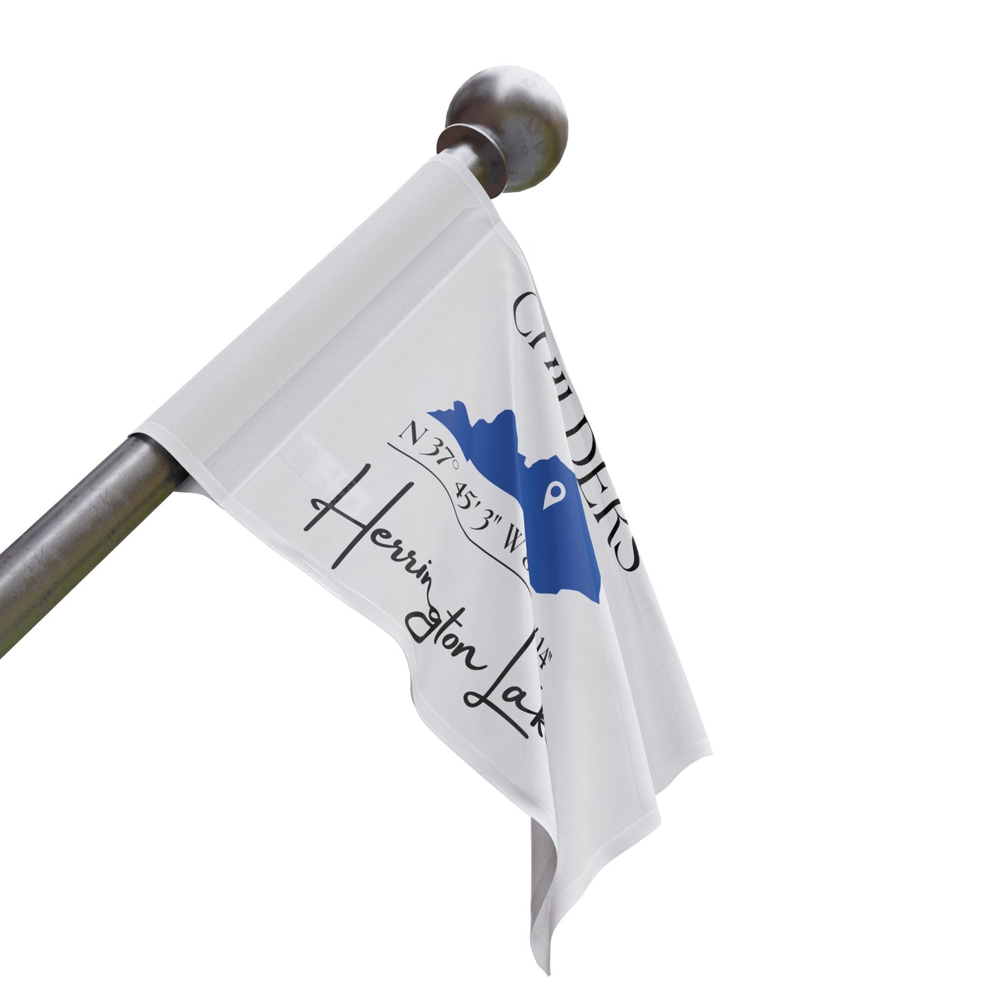 Personalized Custom Herrington Lake Name & Coordinates Flag