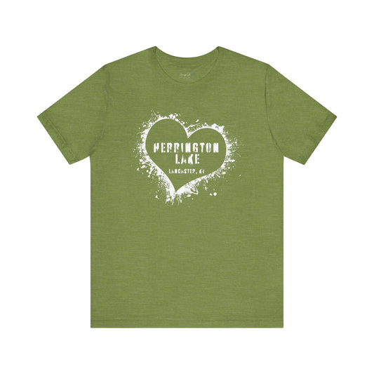 Herrington Lake Heart & Hometown Jersey Knit Cotton Tee (Lancaster, KY)