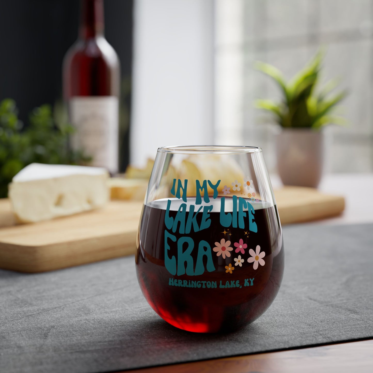 "In My Lake Life Era" Stemless Wine Glass, 11.75oz