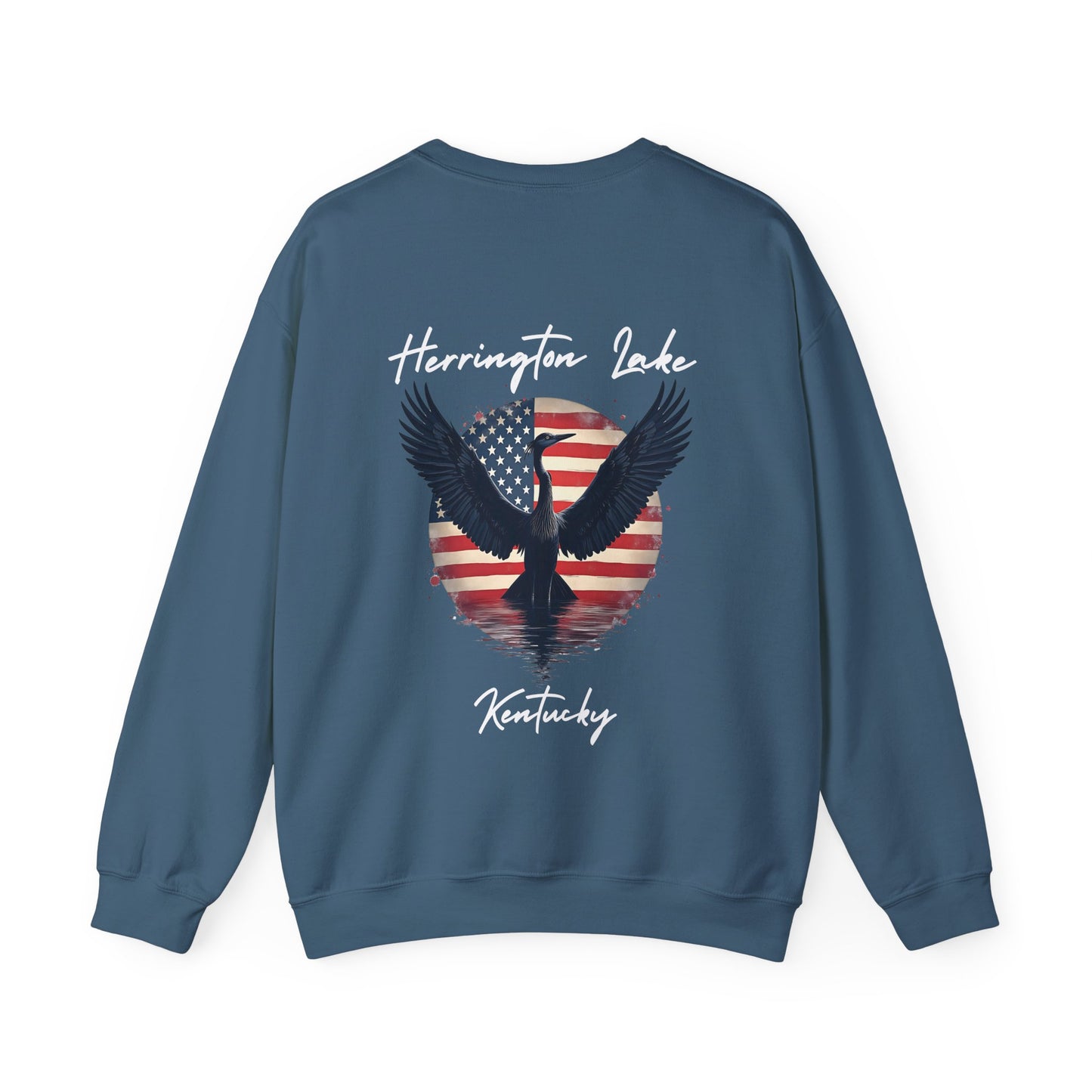 "Liberty Heron" Lake Patriots Collection Double-Sided Print Unisex Heavy Blend™ Crewneck Sweatshirt