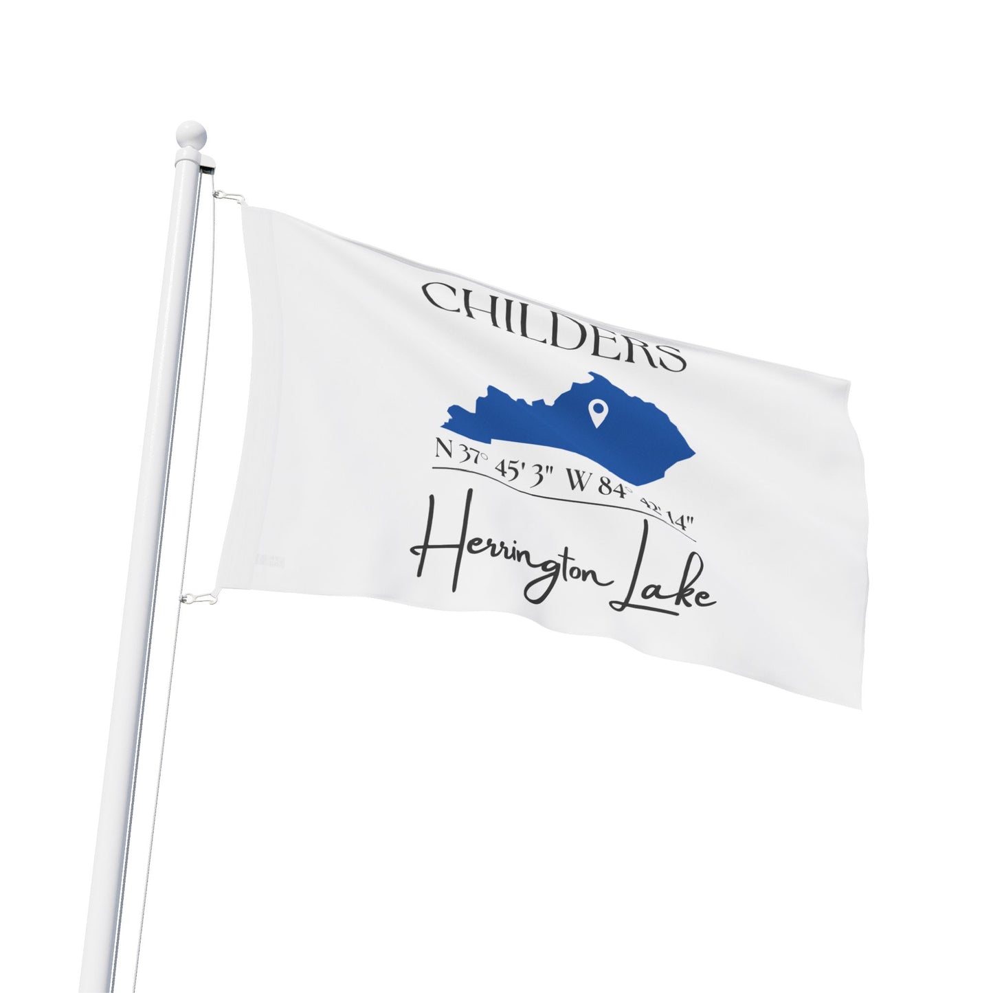 Personalized Custom Herrington Lake Name & Coordinates Flag