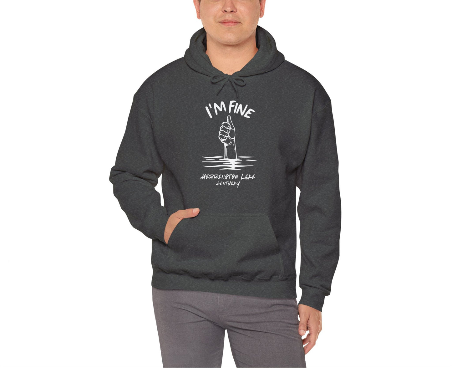"I'm FINE!" Iconica Collection Unisex Heavy Blend™ Hooded Sweatshirt (Includes HLCL Donation!)