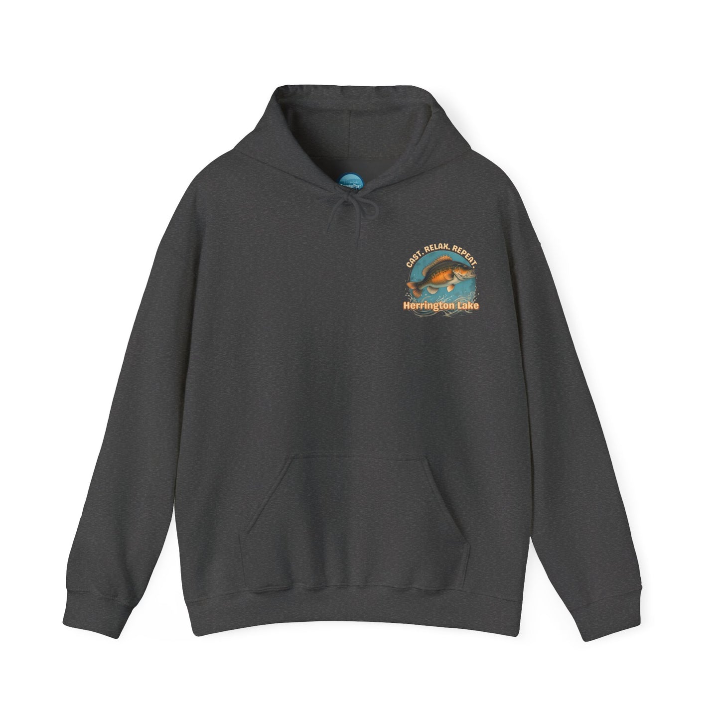 Cast. Relax. Repeat. Herrington Lake Double-Sided Unisex Heavy Blend™ Hooded Sweatshirt