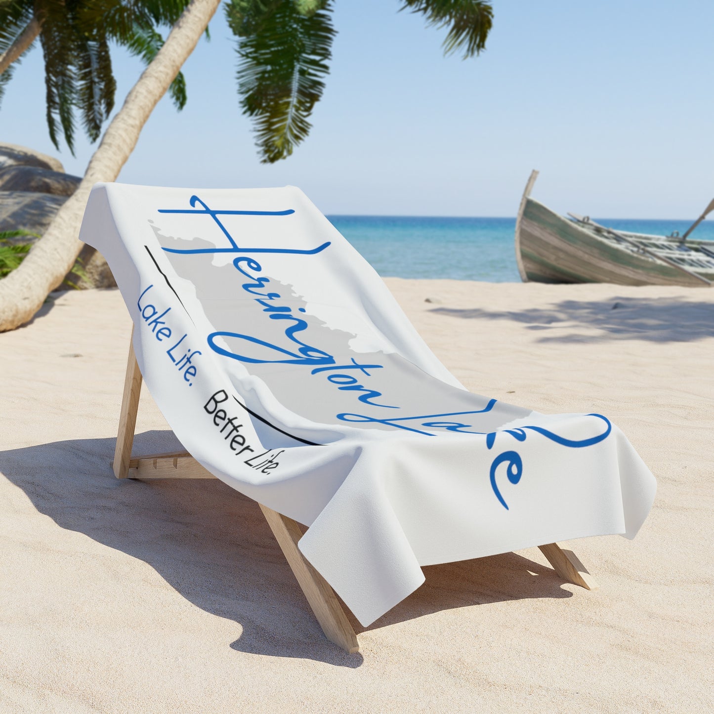 Herrington Lake Signature Collection Beach Towel (White)