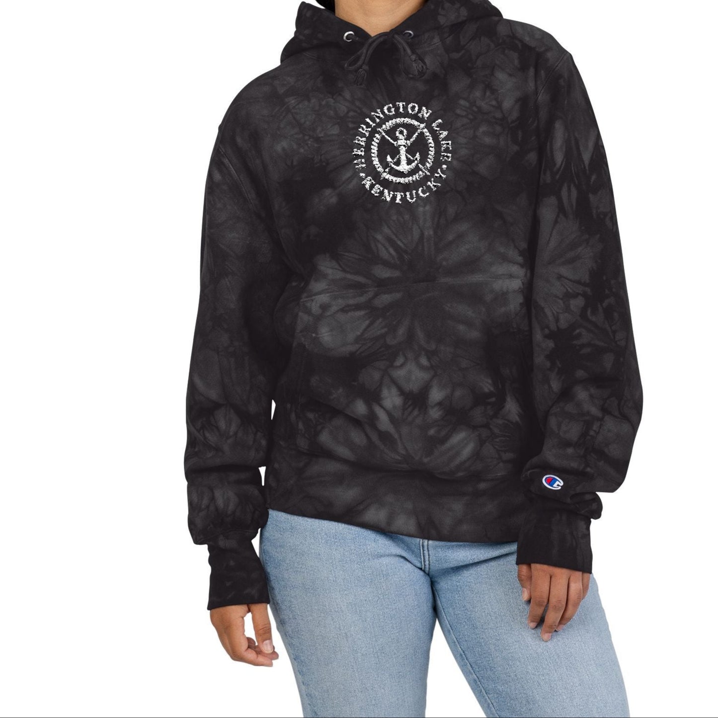 Embroidered Herrington Lake Nautical Collection Unisex Champion® Tie-Dye Hoodie
