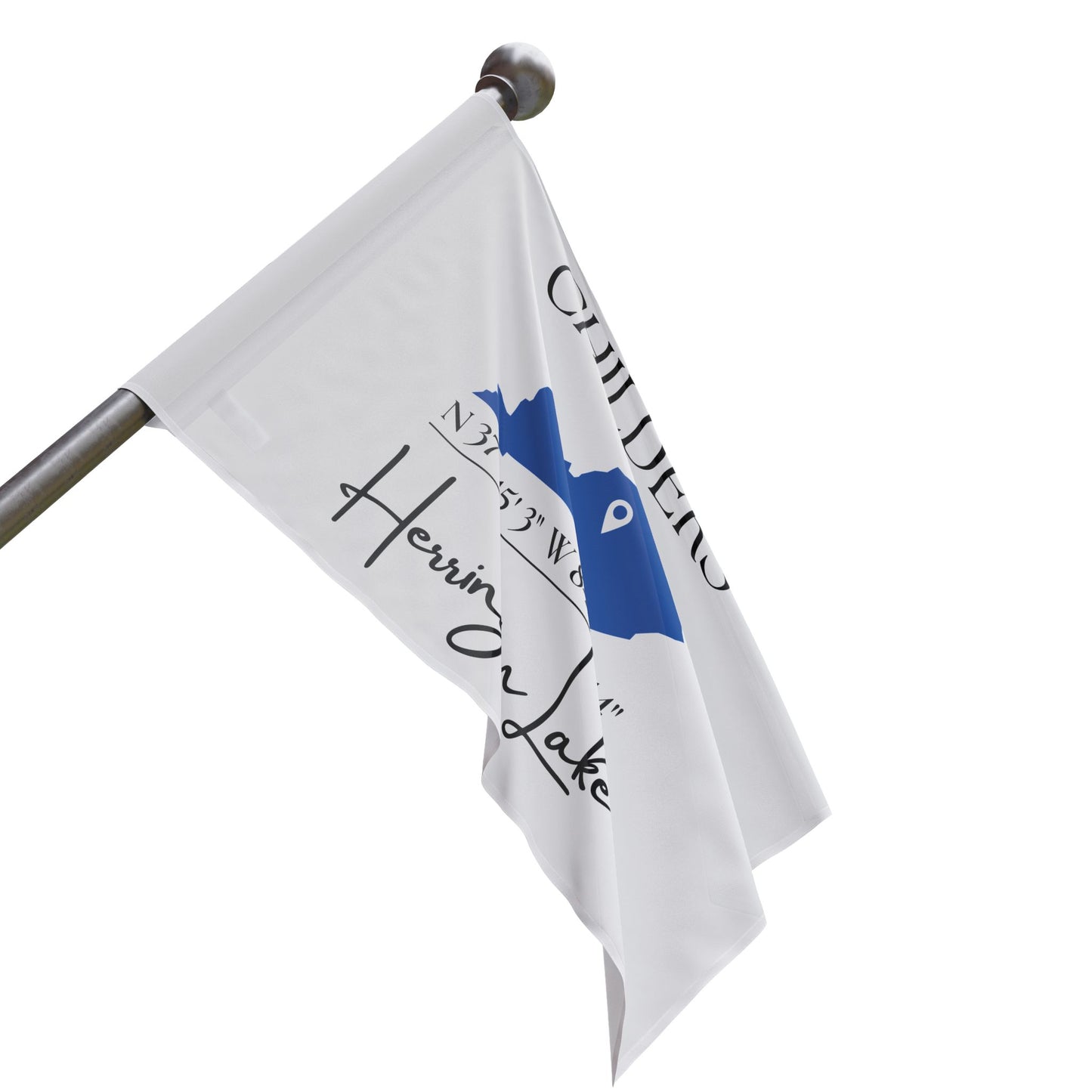 Personalized Custom Herrington Lake Name & Coordinates Flag
