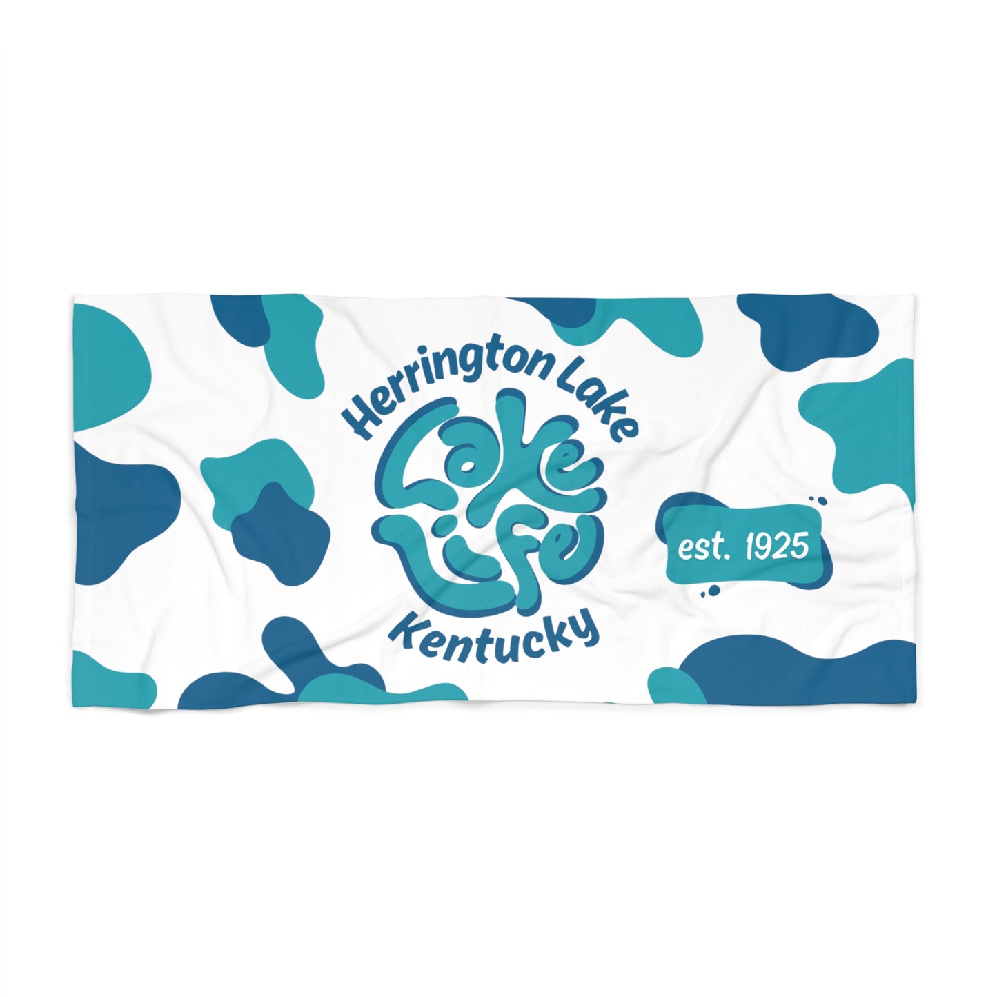Herrington Lake Life Blob Beach Towel - Dark Blue