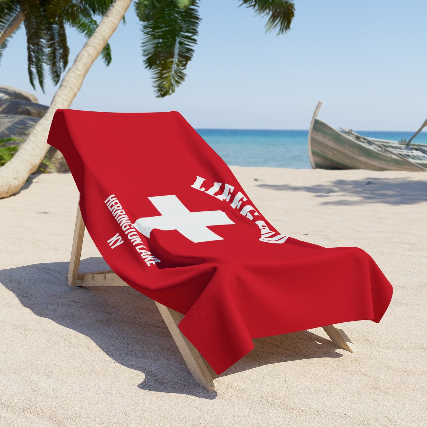 Herrington Lake Lifeguard Beach Towel (Red)