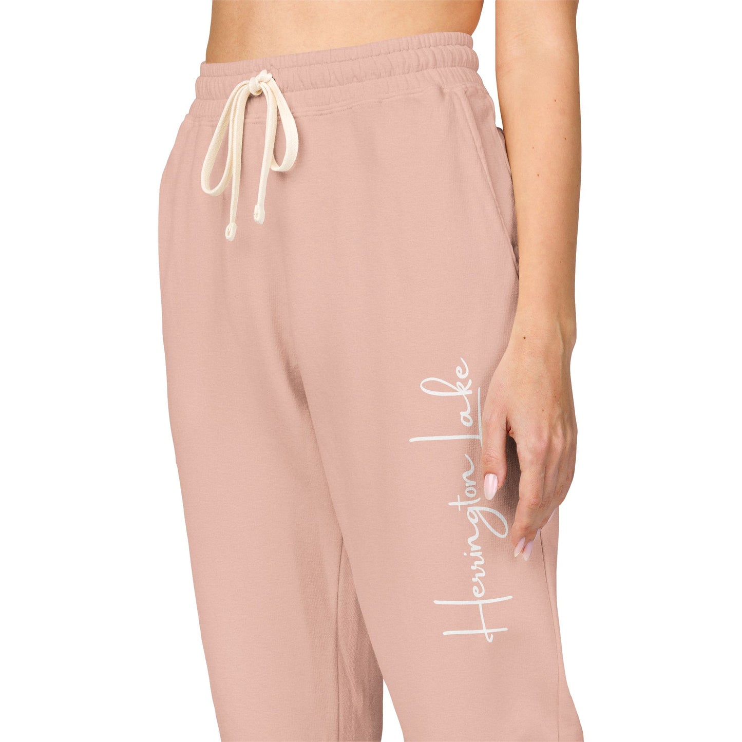 Herrington Lake Script Logo Unisex Garment-Dyed Fleece Sweatpants