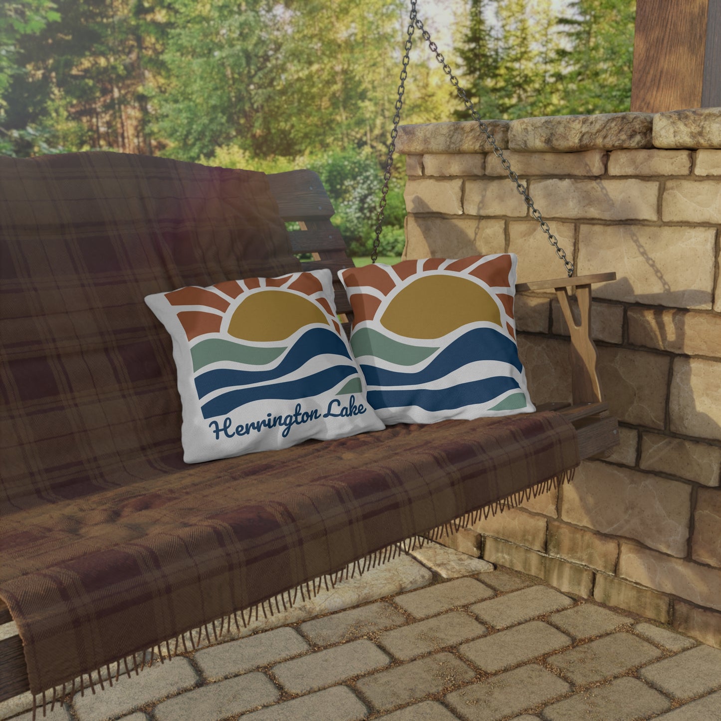 "Sunrise Serenity" Herrington Lake Reversible Outdoor Pillows