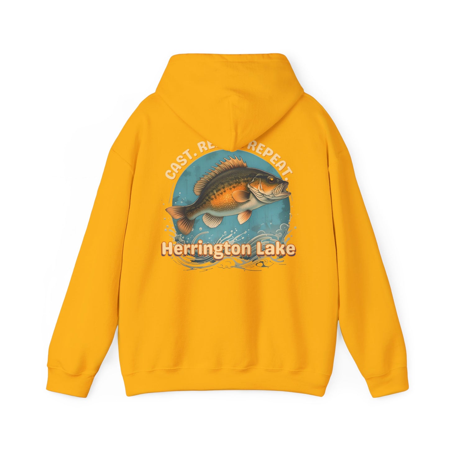 Cast. Relax. Repeat. Herrington Lake Double-Sided Unisex Heavy Blend™ Hooded Sweatshirt
