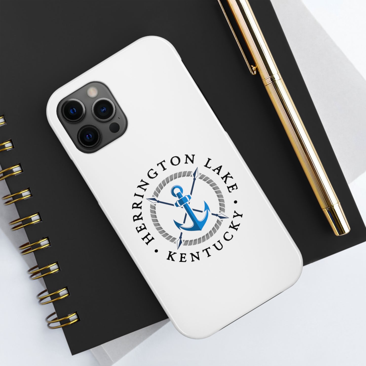 Herrington Lake Nautical Tough Phone Cases, White