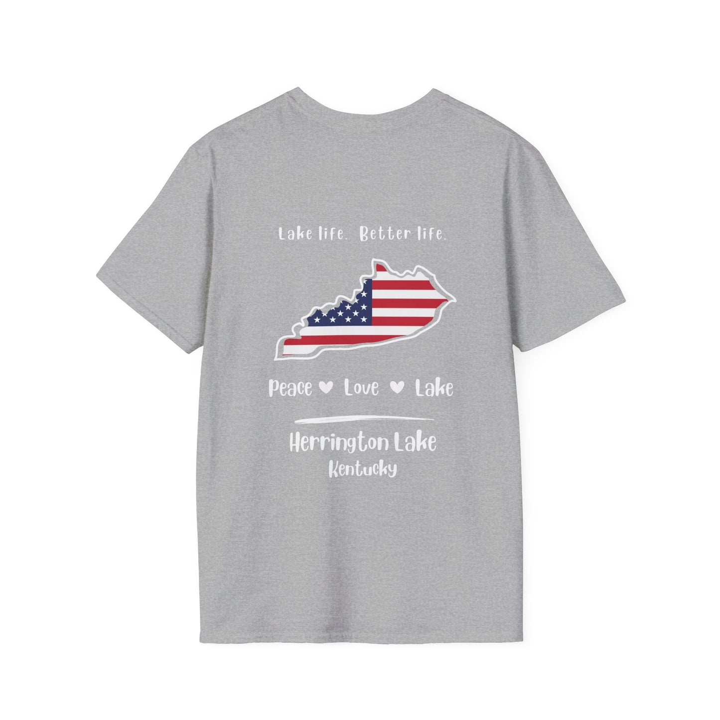 Peace, Love, Lake Double-Sided Ultra Soft Cotton Short Sleeve Tee