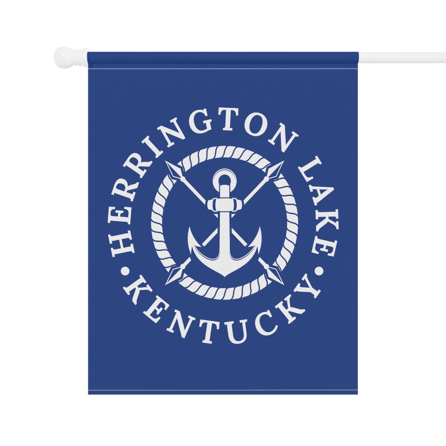 Herrington Lake White Anchor Nautical House Banner