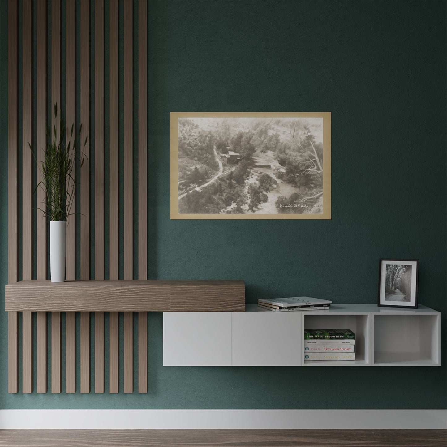 Kennedy's Mill Gorge c. 1923 in Pencil Satin Fine Art Poster Print (300gsm)