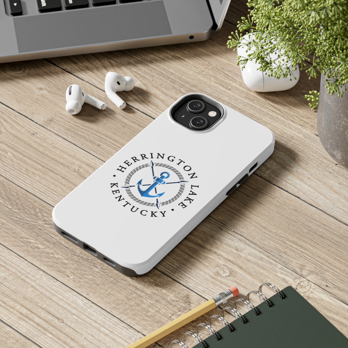Herrington Lake Nautical Tough Phone Cases, White