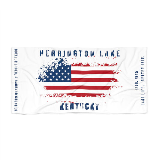 Herrington Lake Patriots Beach Towel - White