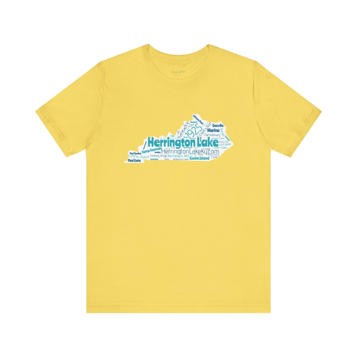 The Herrington Lake Kentucky WordCloud Jersey Knit Cotton T-Shirt