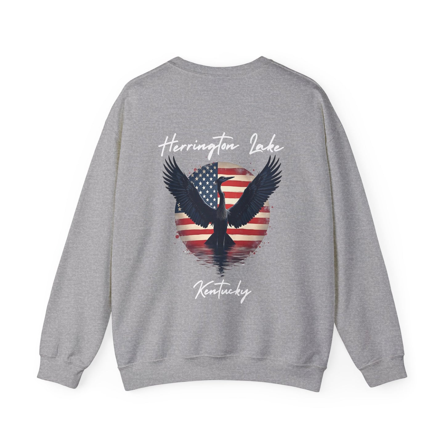 "Liberty Heron" Lake Patriots Collection Double-Sided Print Unisex Heavy Blend™ Crewneck Sweatshirt