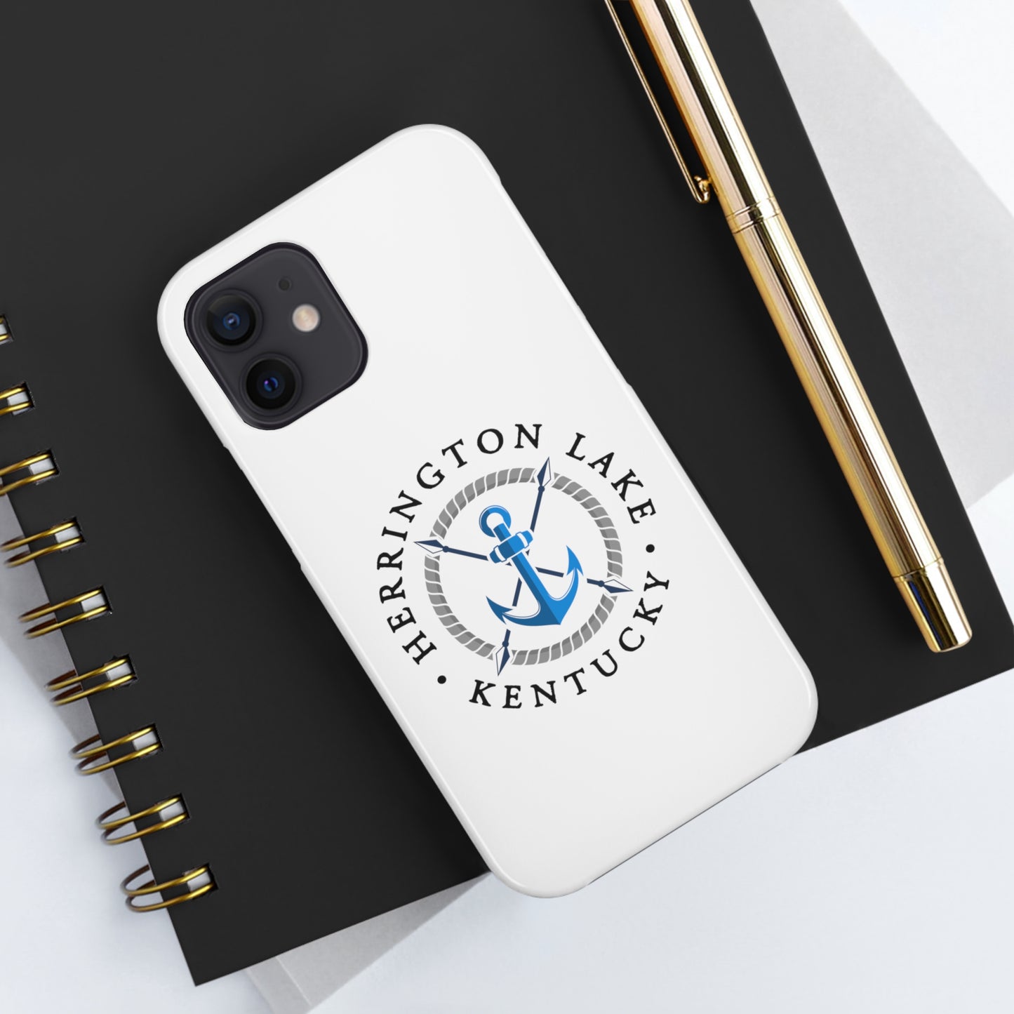 Herrington Lake Nautical Tough Phone Cases, White