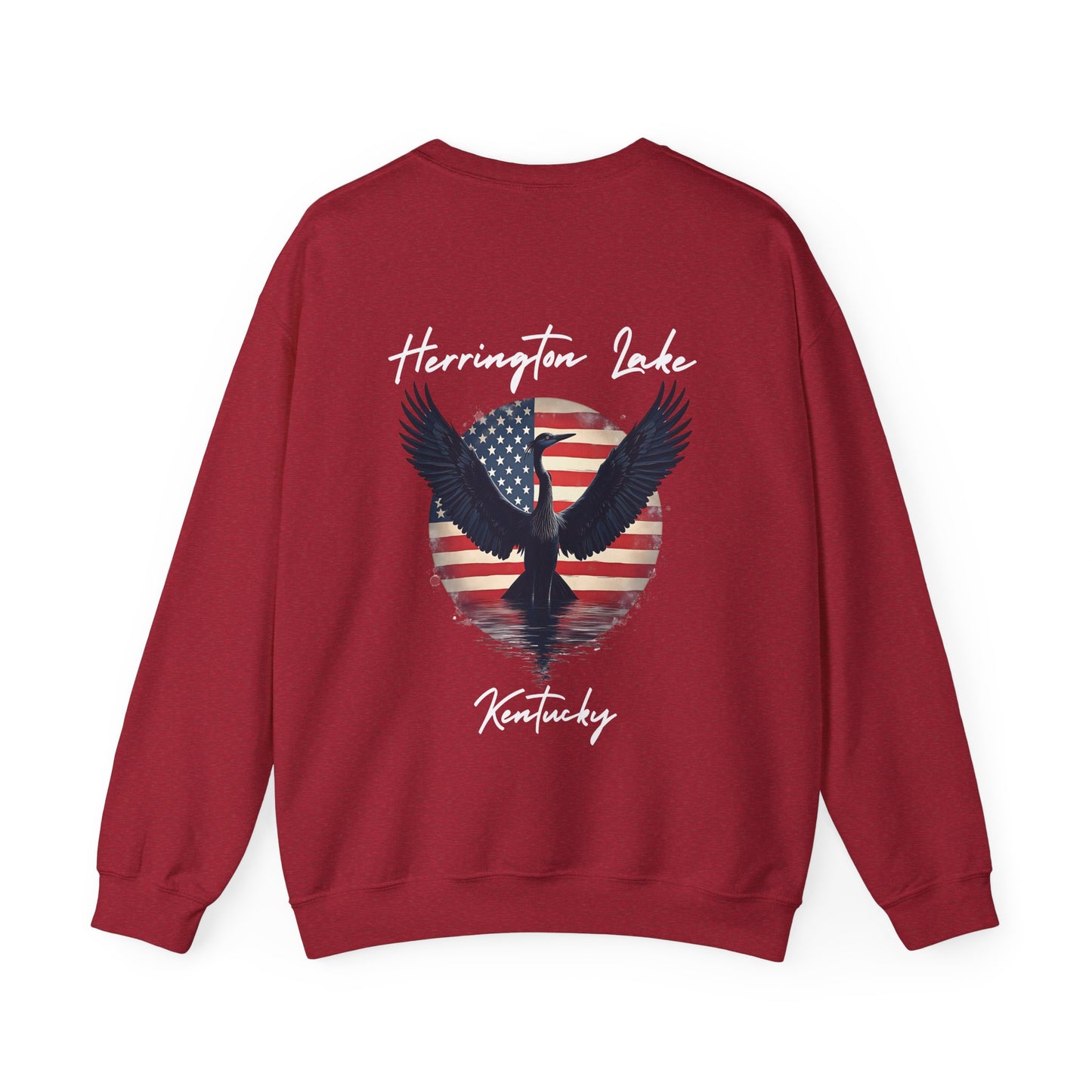 "Liberty Heron" Lake Patriots Collection Double-Sided Print Unisex Heavy Blend™ Crewneck Sweatshirt