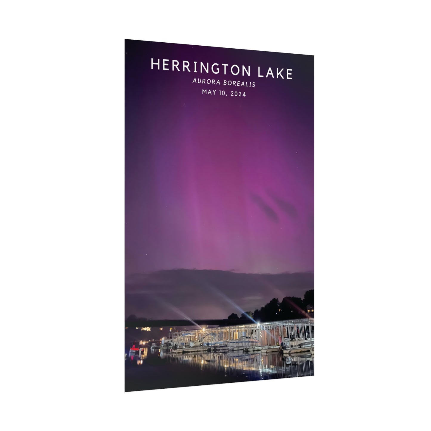 Northern Lights Over Herrington Limited Edition Rolled Posters with Titled Top