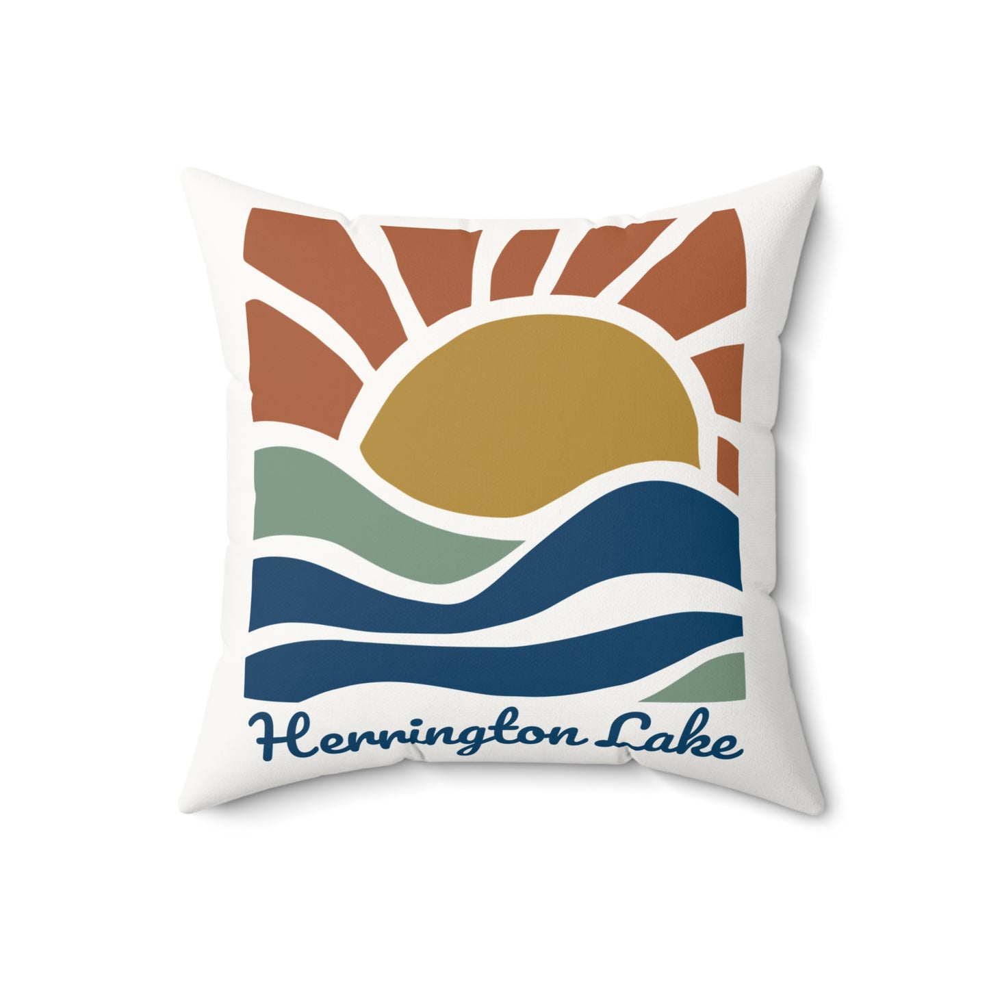 "Sunrise Serenity" Herrington Lake Reversible Faux Suede Square Pillow