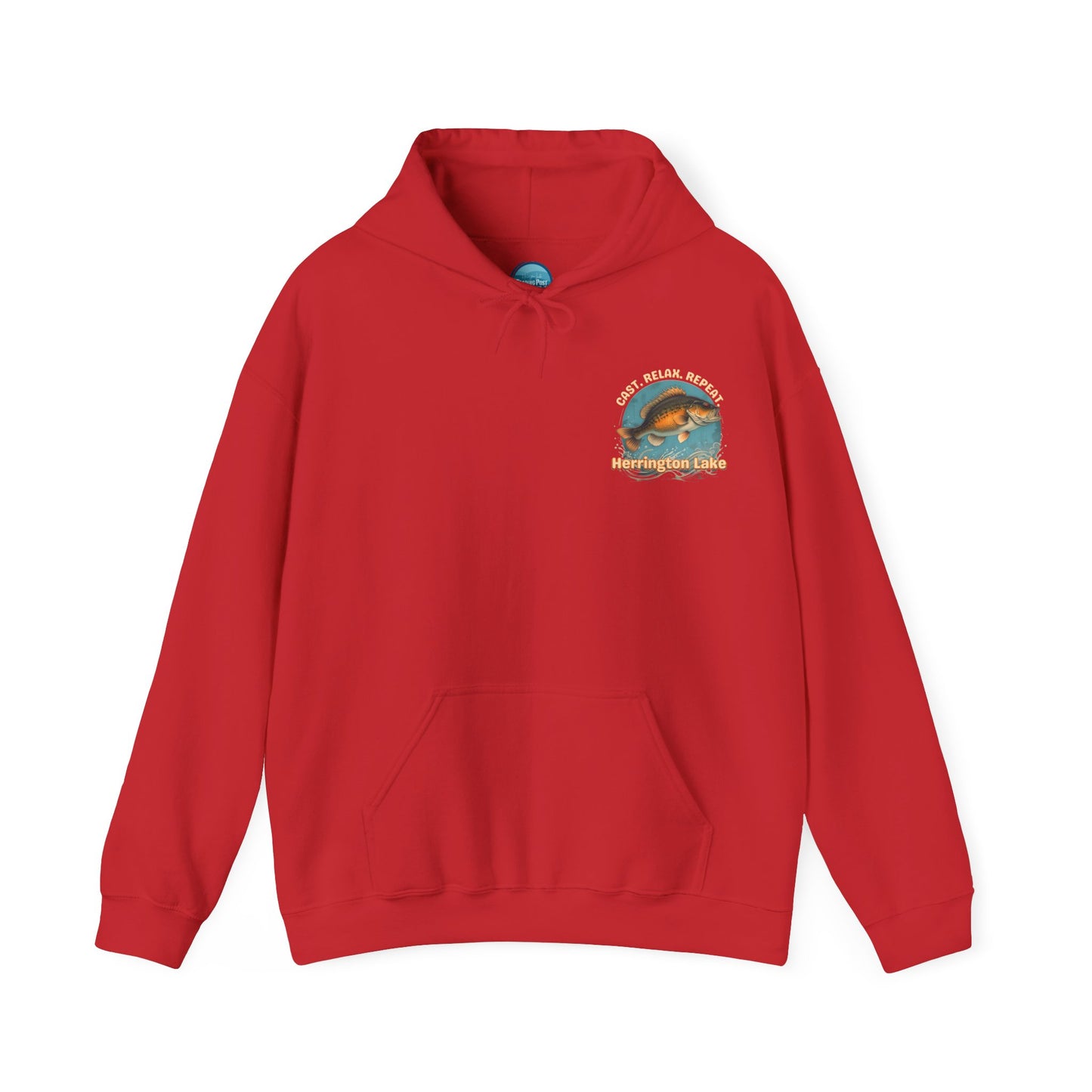 Cast. Relax. Repeat. Herrington Lake Double-Sided Unisex Heavy Blend™ Hooded Sweatshirt