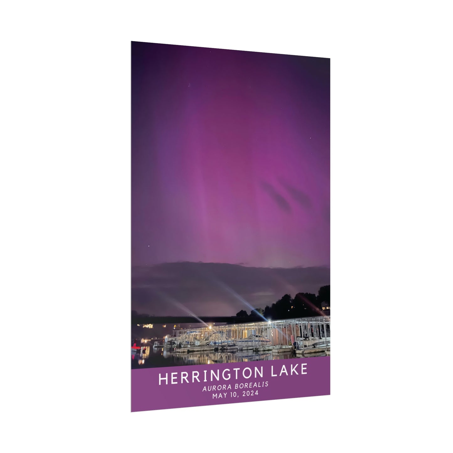 Northern Lights Over Herrington Limited Edition Rolled Posters with Titled Bottom