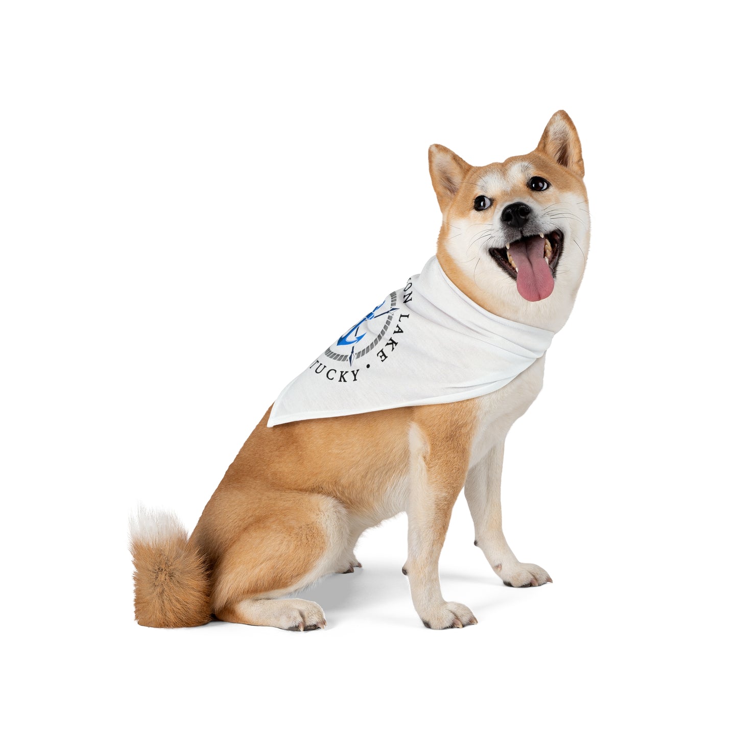 Herrington Lake Nautical Pet Bandana, White