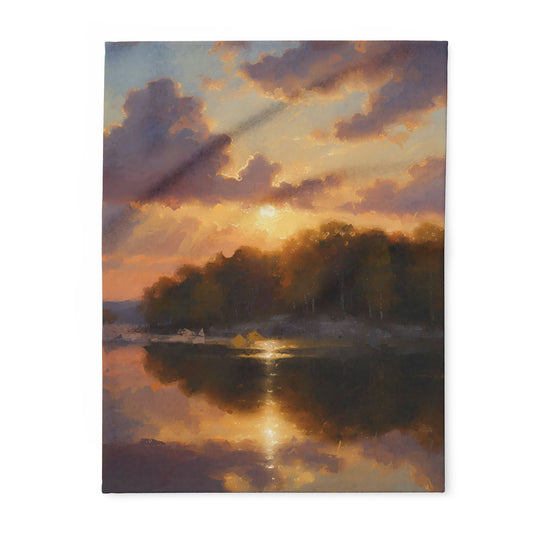 "Fall Dawn Over Herrington" 2025 Arctic Fleece Blanket