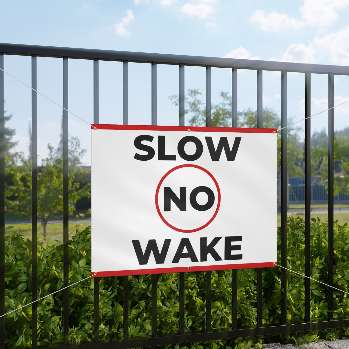 "SLOW NO WAKE" Matte Banner
