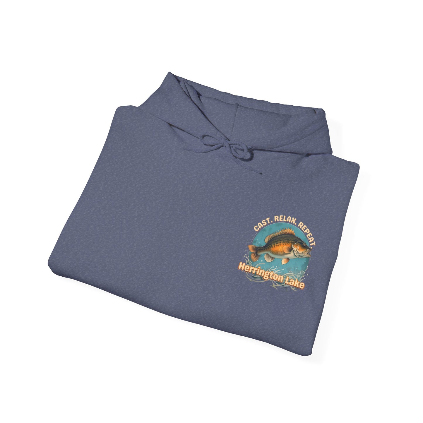 Cast. Relax. Repeat. Herrington Lake Double-Sided Unisex Heavy Blend™ Hooded Sweatshirt
