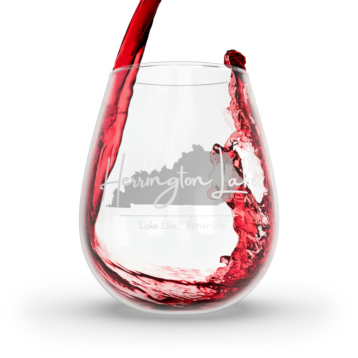 Herrington Lake Signature Stemless Wine Glass, 11.75oz (White/Grey)
