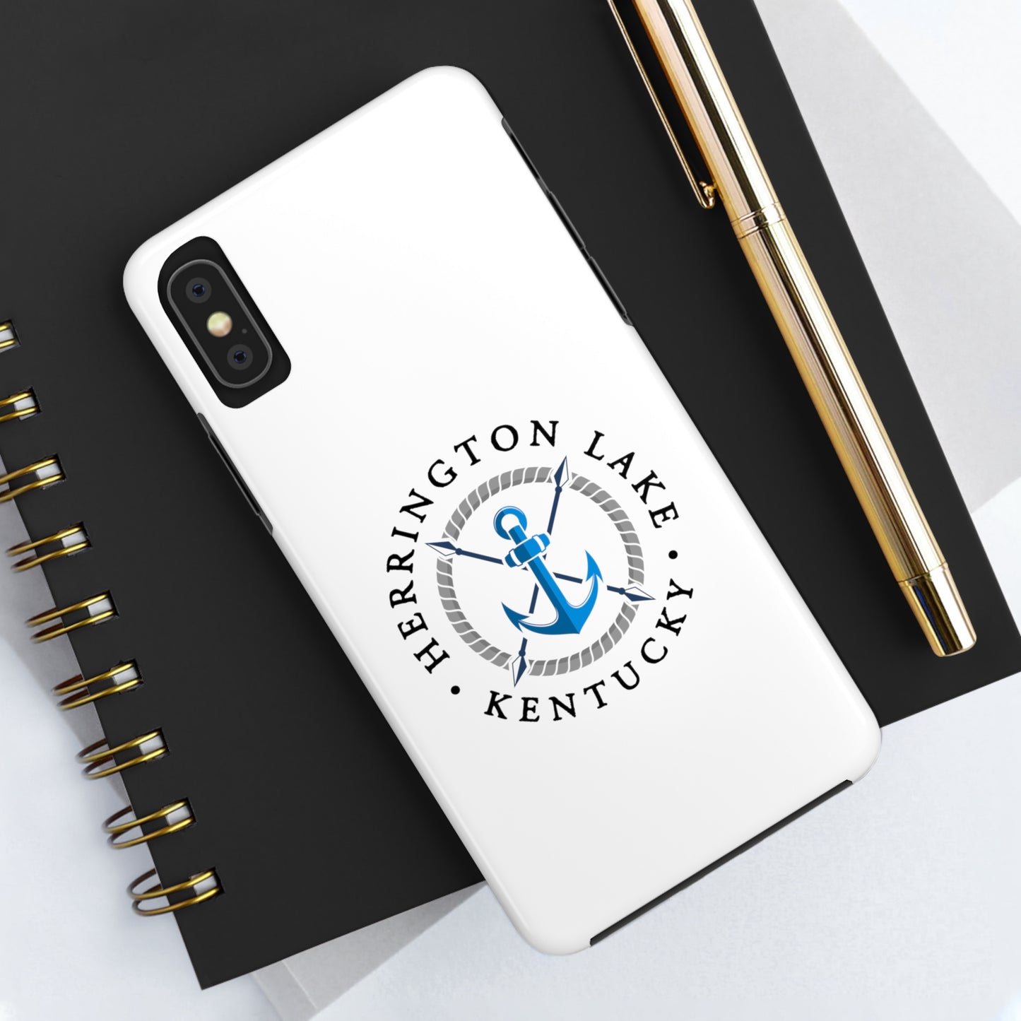 Herrington Lake Nautical Tough Phone Cases, White