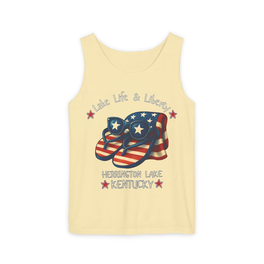 Lake Life & Liberty Unisex Lake Patriots Collection Garment-Dyed Cotton Tank Top